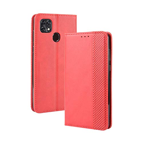 Tznzxm ZTE ZMax 10 / ZTE Z6250 Wallet Case, PU Leather Flip Book Style Folio Cover with Kickstand and Card Holder Slots Protective Magnetic Phone Case for Consumer Cellular ZMax 10 /ZTE ZMax 10 Red