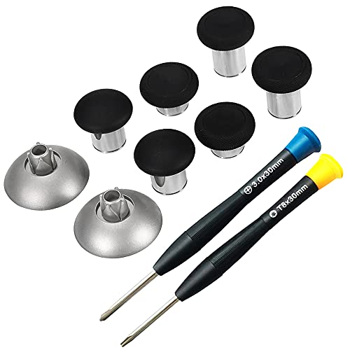 MMOBIEL 8 in 1 Magnetic Metal Thumbsticks Analog Joysticks Maximum Grip for PS4, PS4 Slim, PS4 Pro Dualshock, Xbox One, Xbox One Elite, Xbox One S Black Incl. (+) and T8 Torx Screwdriver