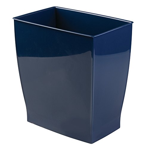 InterDesign Mono Wastebasket Trash Can - Rectangular, Navy