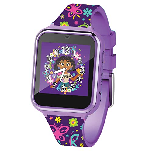 Accutime Disney Encanto Kids Smart Watch for Girls & Boys - Interactive Smartwatch with Selfie Camera, Games, Voice & Video Recorder, Pedometer, Calculator, Alarm, USB Charger