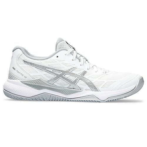 ASICS Women's Gel-Tactic 12 Shoes, 8, White/Pure Silver