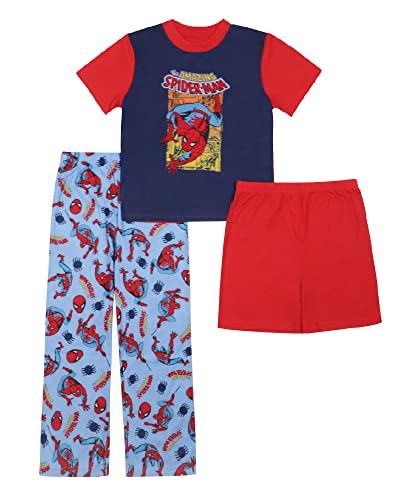 Marvel Boys' Big Avengers | Spider-Man 3-Piece Loose-Fit Pajamas Set, Major Heroes 3, 6