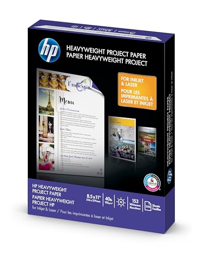 HP HeavyWeight Project Paper, Matte, 8.5x11 in, 40 lb, 250 sheets, works with inkjet, PageWide, laser printers (Z4R14A)