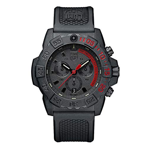 Luminox Navy Seal XS.3581.EY Men's Watch 45 mm – Military Diving Watch in Black Chronograph with Water Resistant Date Function 200 m, Not Applicable, Sports