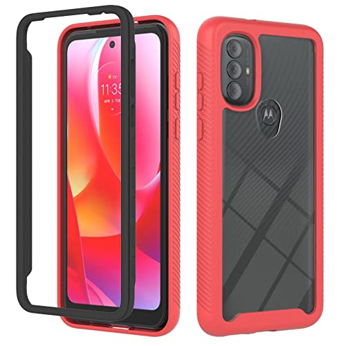 Ankoe for Moto G Pure Case, Moto G Power 2022 Case, Full Body Shockproof Cover Slim Lightweight Heavy Duty Hard Plastic Bumper Protective Soft TPU Case for Moto G Pure (Red)