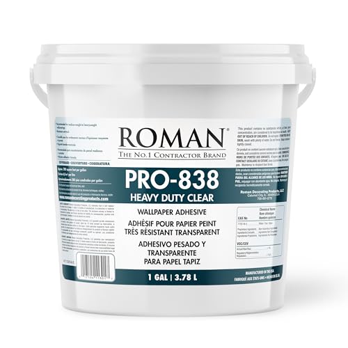 Roman 011301 PRO-838 1 gal Heavy Duty Wallpaper Adhesive, Clear