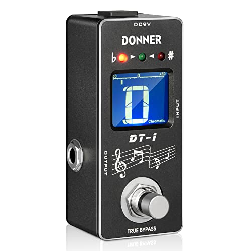 Donner Tuner Pedal, Dt-1 Chromatic Guitar Tuner Pedal with Pitch Indicator for Electric Guitar and Bass True Bypass