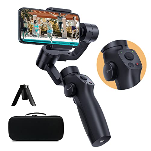 3-Axis Gimbal Stabilizer for iPhone 15 14 13 Pro Max XS X XR Samsung s23 s22 Android Smartphone, Handheld Gimble with Focus Wheel, Phone Stabilizer for Video Recording Vlog - FUNSNAP Capture 2s Combo