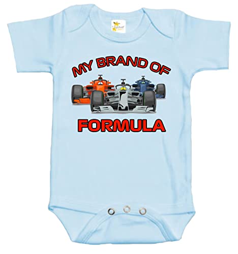 Rapunzie My Brand of Formula Baby Bodysuit Cute Formula 1 Baby Clothes for Infants (3-6 Months, Light Blue)