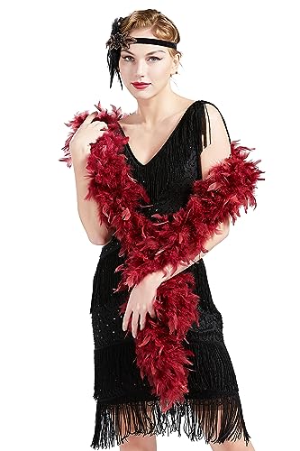 BABEYOND 90g 6.5ft Chandelle Feather Boa Update Feather Boa for Party Wedding Christmas Halloween Costume Decoration