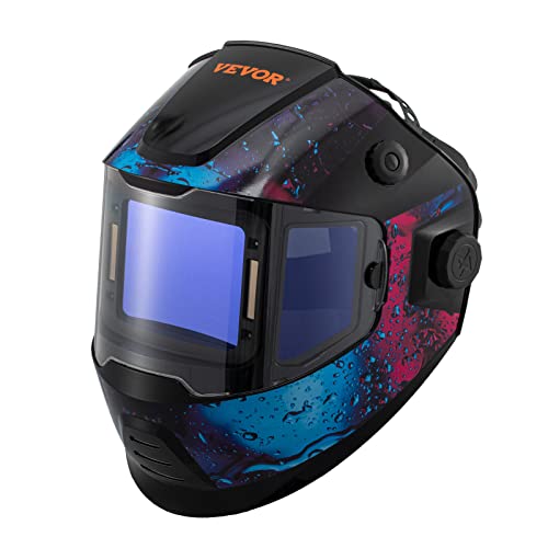 VEVOR Welding Helmet Auto Darkening Large Viewing with Side View 4.25' x 3.23', Welding Hood True Color, Welding Mask Solar Powered, 4 Arc Sensor, Wide Shade 4-8/9-13 for TIG MIG Arc Weld Grinding