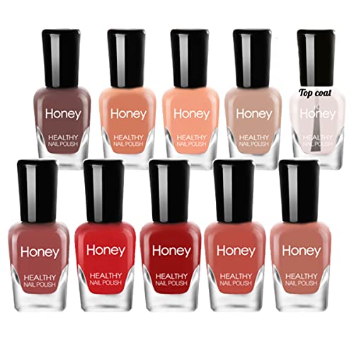 Tophany Non Toxic Easy Peel Off and Fast Dry Nail Polish Set for Pack, Eco Friendly and Organic Water Based Nail Polish for Women,Teens(10 Bottles)