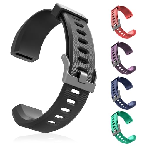 5Pcs Wrist Bands Replacement for ID115HR Plus ONLY - Replacement Band Very Fit Watch Slim Fitness Tracker Band Fitness - 5 Strap Red Black Blue Wristband Color Purple Green Wristbands Activity Tracker