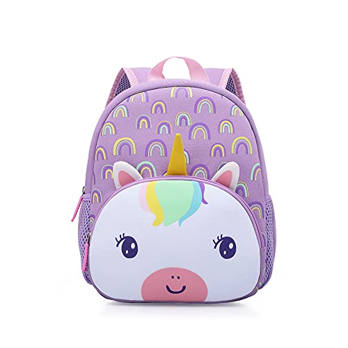 KK CRAFTS Preschool Backpack Toddler Neoprene Animal Schoolbag Lunch backpack for Kids Boys Girls(Rainbow Unicorn)