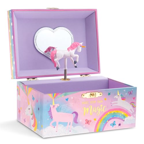 Jewelkeeper Jewelry Box for Girls, Cotton Candy Unicorn Musical Jewelry Boxes, The Beautiful Dreamer Tune and Spinning Unicorn Doll, Toys for Girls