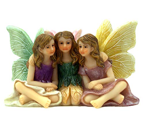 PRETMANNS Fairies for Fairy Garden, Fairy Garden Accessories for a Garden - Garden Fairies for a Miniature Fairy Garden - Cute Fairy Garden Fairies, Sitting Sister Fairies