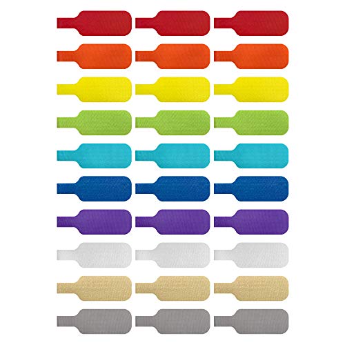 Wrap-It Storage - Cable Labels, Medium, Multi-Color (30-Pack) Write On Cord Labels, Wire Labels, Cable Tags and Wire Tags for Cable Management and Identification