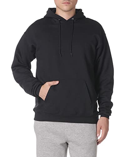 Hanes Men's Ultimate Cotton Heavyweight Pullover Hoodie Sweatshirt, Black, Medium