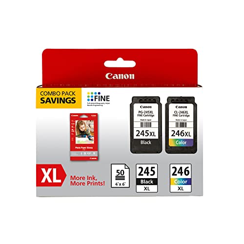 Canon PG-245XL/CL-246XL Ink/Photo Paper Pack, Compatible to MX490, MX492, MG2522, MG3020,MG2920,MG2924,iP2820,MG2525 and MG2420