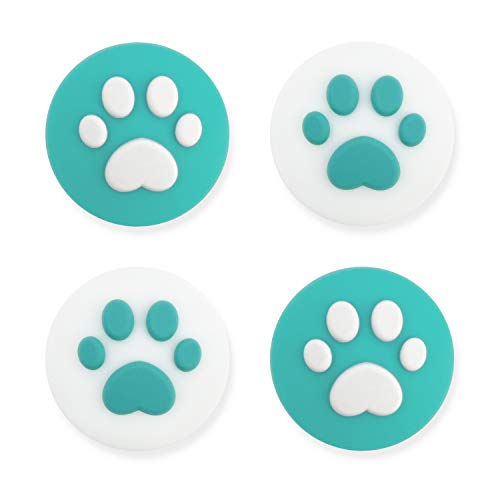 GeekShare 4PCS Silicone Cat Paw JoyCon Thumb Grip Set Joystick Caps Compatible with Switch / OLED / Switch Lite (Lite Green)