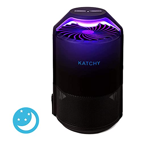 Katchy Midnight - Indoor Insect Trap with Automatic Setting - Fan Powered with UV Light - Fruit Fly Traps for Indoors - for Fruit Flies, Gnats, Mosquitoes, Moths