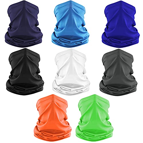Dapaser 8 Pack Neck Gaiter Balaclava Gator Face Mask UV Protection Breathable Face Bandanas Neck Cover for Men Women