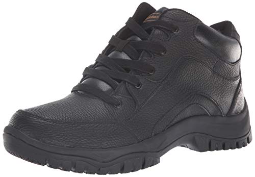 Dr. Scholl's Shoes Men's Charge Slip-Resistant Work Boot, Black Leather, 10.5 Wide