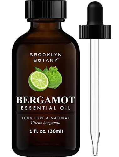 Brooklyn Botany Bergamot Essential Oil – 100% Pure and Natural – Premium Grade Oil with Dropper - for Aromatherapy and Diffuser - 1 Fl Oz