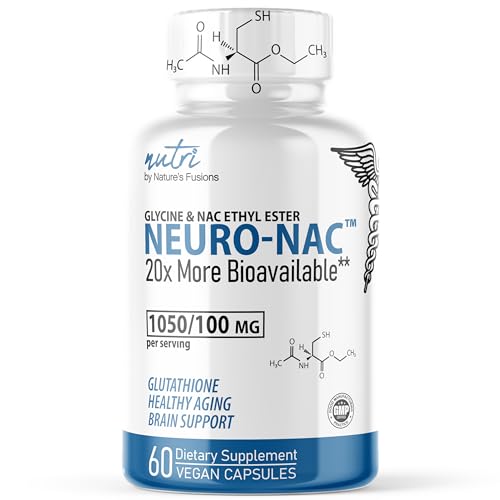 Neuro NAC Supplement N-Acetyl Cysteine Ethyl Ester - 20x More Bioavailable Than NAC 600 mg - Boost Glutathione 10x More Than Liposomal Glutathione - N Acetyl Cysteine Ethyl Ester - NACET (60 Capsules)