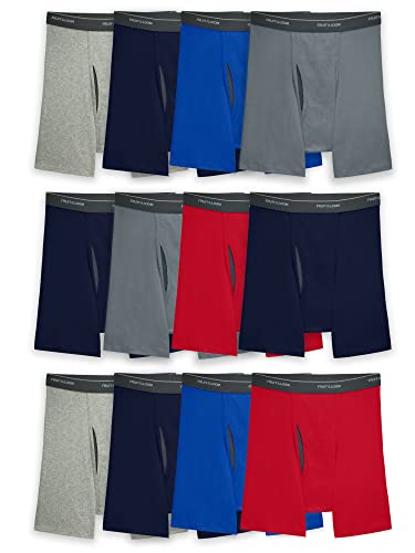 Fruit of the Loom Men's Coolzone Boxer Moisture Wicking Breathable, Assorted Color Multipacks Brief, 12 Pack - Assorted Colors, X-Large