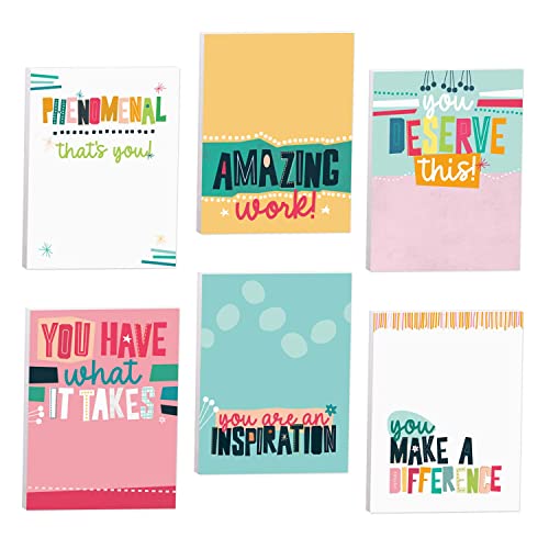 Empowering Sticky Note Pads / 3' x 4' Motivational Educator Sticky Notes / 50 Sheets Per Pad/Set of 6 Empowering Quote Designs/Made in USA