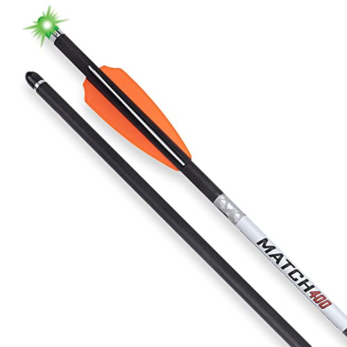 TenPoint Wicked Ridge Match 400 | Lighted 20” Carbon Crossbow Arrows, Pack of 3 | 400-Grains, 004” Straightness | with Alpha-Blaze Lighted Nock & Alpha-Nock HP | Essential for Crossbow Hunting