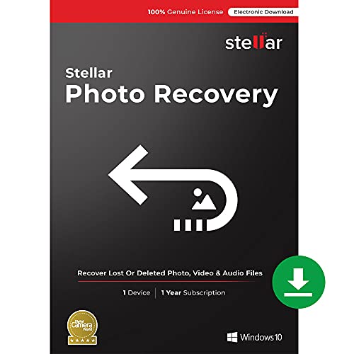 Stellar Photo Recovery Software | for Windows | Standard | Recover Lost or Deleted Photos, videos & audio files | 1 Device, 1 Yr Subscription [Download]