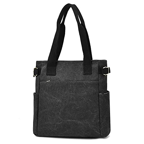 Tote Bags for Women Canvas Top Handle Bag Lightweight Shoulder Handbag with Pockets