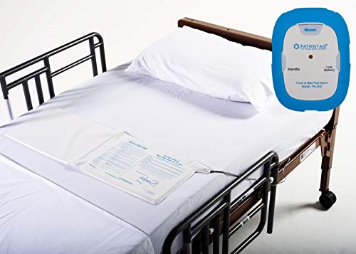 Patient Bed Alarm, 10' x 30' Bed Pad with Motion Sensor Alarm, Rubber Casing, 2 Ring Chime Options, 3 Mounting Options, Including 9V Battery, Bed Alarms and Fall Prevention for Elderly by Patient Aid