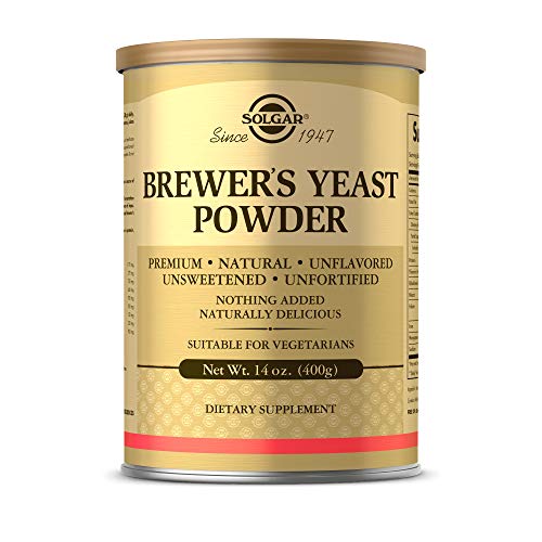 Solgar Brewer's Yeast Powder, 14 oz - Rich Source of Amino Acids, B-Complex Vitamins, Minerals, & Protein - Natural, Unflavored, Unsweetened - Dairy Free, Vegetarian - 13 Servings (Packaging may vary)