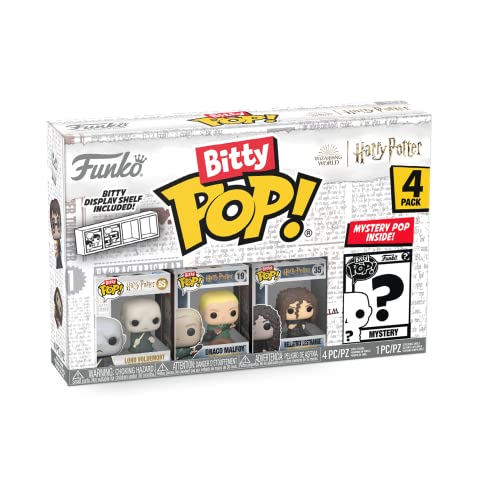 Funko Bitty Pop! Harry Potter Mini Collectible Toys 4-Pack - Lord Voldemort, Draco Malfoy, Bellatrix Lestrange & Mystery Chase Figure (Styles May Vary)