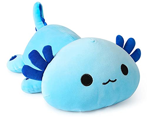 Onsoyours Cute Axolotl Plushie, Soft Stuffed Animal Salamander Plush Pillow, Kawaii Plush Toy for Kids (Blue Axolotl A, 13')