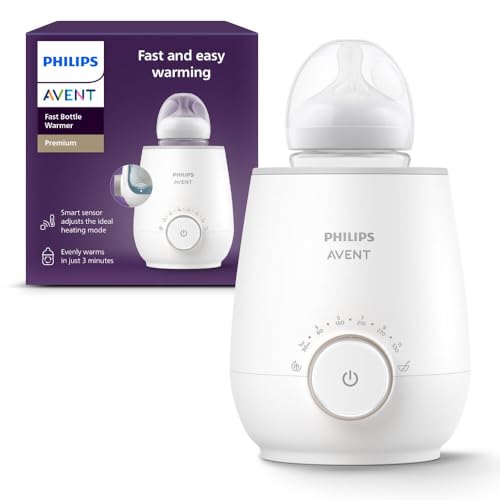 Philips Avent Premium Fast Bottle Warmer, with Smart Temperature Control, Water Bath Technology, Automatic Shut-off, Model SCF358