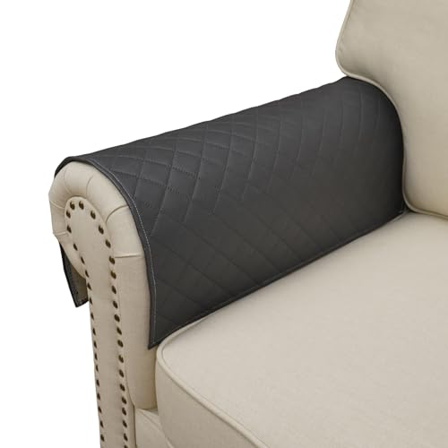 Eismodra Armrest Cover,Couch Covers for 3 Cushion Couch Sofa Cover Sectional Slipcovers Washable Furniture Protector for Dogs Pet L Shaped Loveseat,Dark Gray 23 x 23 inches (Only 1 Piece)