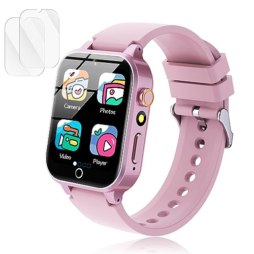 Luyiilo Smart Watch for Kids, with 26 Puzzle Games, Touch Screen, HD Camera, Alarm Clock, Toys for Ages 4-12 Years Old.Birthday Gift for Boys Girls (Pink)