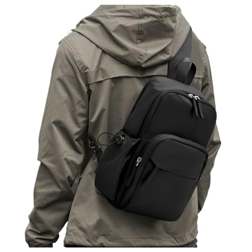 SEAFEW Crossbody Sling Backpacks Sling Bag for Men Women, Shoulder Backpack Chest Bags with USB Charger Port Black