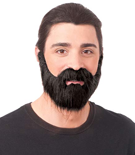 Forum Novelties Full Beard with Mustache, One Size, Pack of 1 (Black)