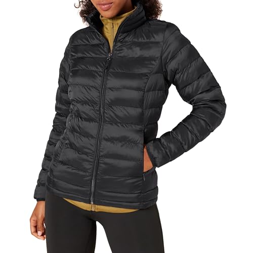 Amazon Essentials Women's Lightweight Long-Sleeve Water-Resistant Packable Puffer Jacket (Available in Plus Size), Black, Small