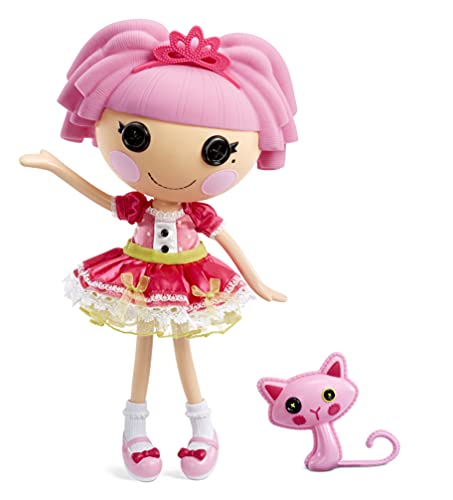 Lalaloopsy Jewel Sparkles and Pet Persian Cat, 13' Princess Doll with Pink Hair, Pink Outfit and Accessories, Reusable House Playset- Gifts for Kids, Toys for Girls Ages 3 4 5+ to 103 Years Old