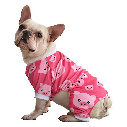 CuteBone Pink Pig Dog Pajamas Cute Cat Clothes Large Pet Pjs Onesie Coat P46XL