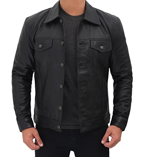 Blingsoul Mens Leather Jacket | [1107324] Fernando Black, L