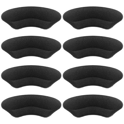 Makryn Premium Heel Pads Inserts Grips Liner for Men Women,Back of Heel Protectors Cushions Prevent Too Big Shoe from Slipping,Blisters,Filler for Loose Shoe Fit (Black 4Pairs)