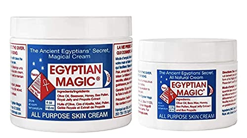Egyptian Magic All Purpose Skin Cream | Natural Healing for Skin, Hair, Anti Aging, Stretch Marks, Cellulite, Irritations, and more | 100% Natural Ingredients | 6oz Bundle (4oz + 2oz)