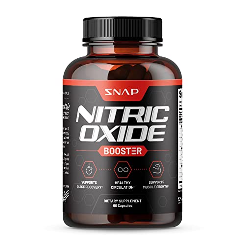Snap Supplements Nitric Oxide Booster, Nitric Oxide Supplement for Blood Circulation and Blood Flow, 60 Capsules